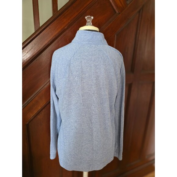 T By Talbots Blue Full-Zip Jacket L Womens Casual Cotton Blend - Picture 2 of 8